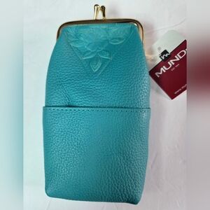 Mundi Nostalgic Leather Cigarette Case, Turquoise